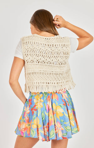 SADIE AND SAGE Women's Top NATURAL / OS Sadie and Sage Matilda Crochet Vest AJ1412N