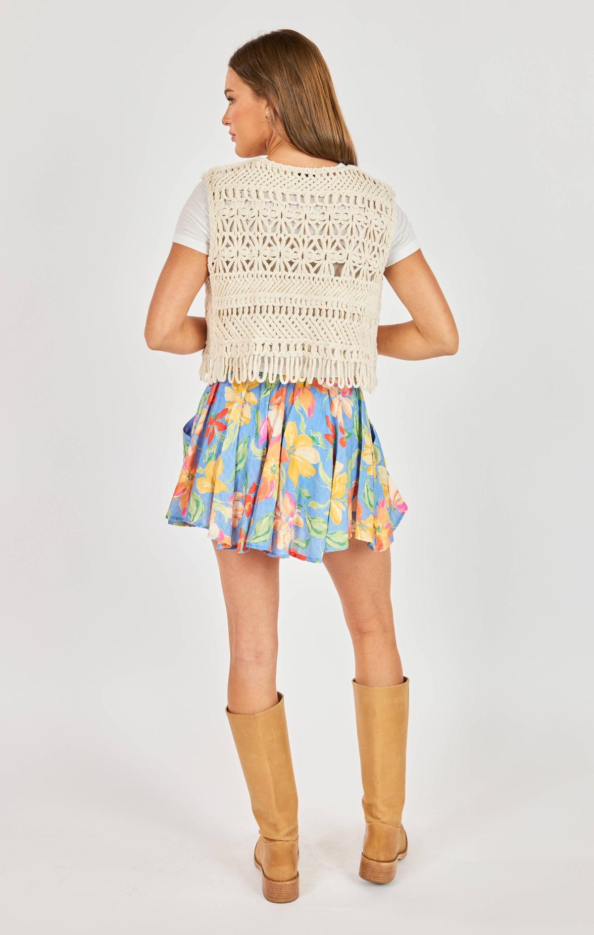 SADIE AND SAGE Women's Top NATURAL / OS Sadie and Sage Matilda Crochet Vest AJ1412N