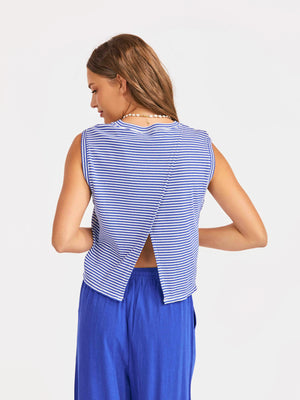 SADIE AND SAGE Women's Top Palma Overlap Back Top