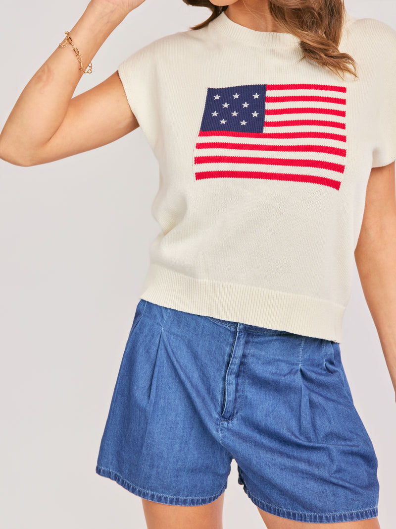 SADIE AND SAGE Women's Top Sadie and Sage American Dream Flag Sweater