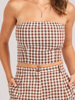 SADIE AND SAGE Women's Top Sadie and Sage Mustang Gingham Tube Top