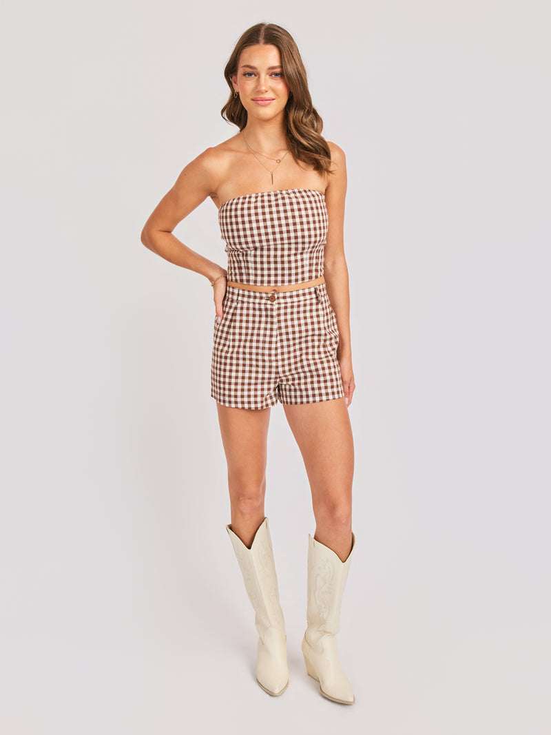 SADIE AND SAGE Women's Top Sadie and Sage Mustang Gingham Tube Top