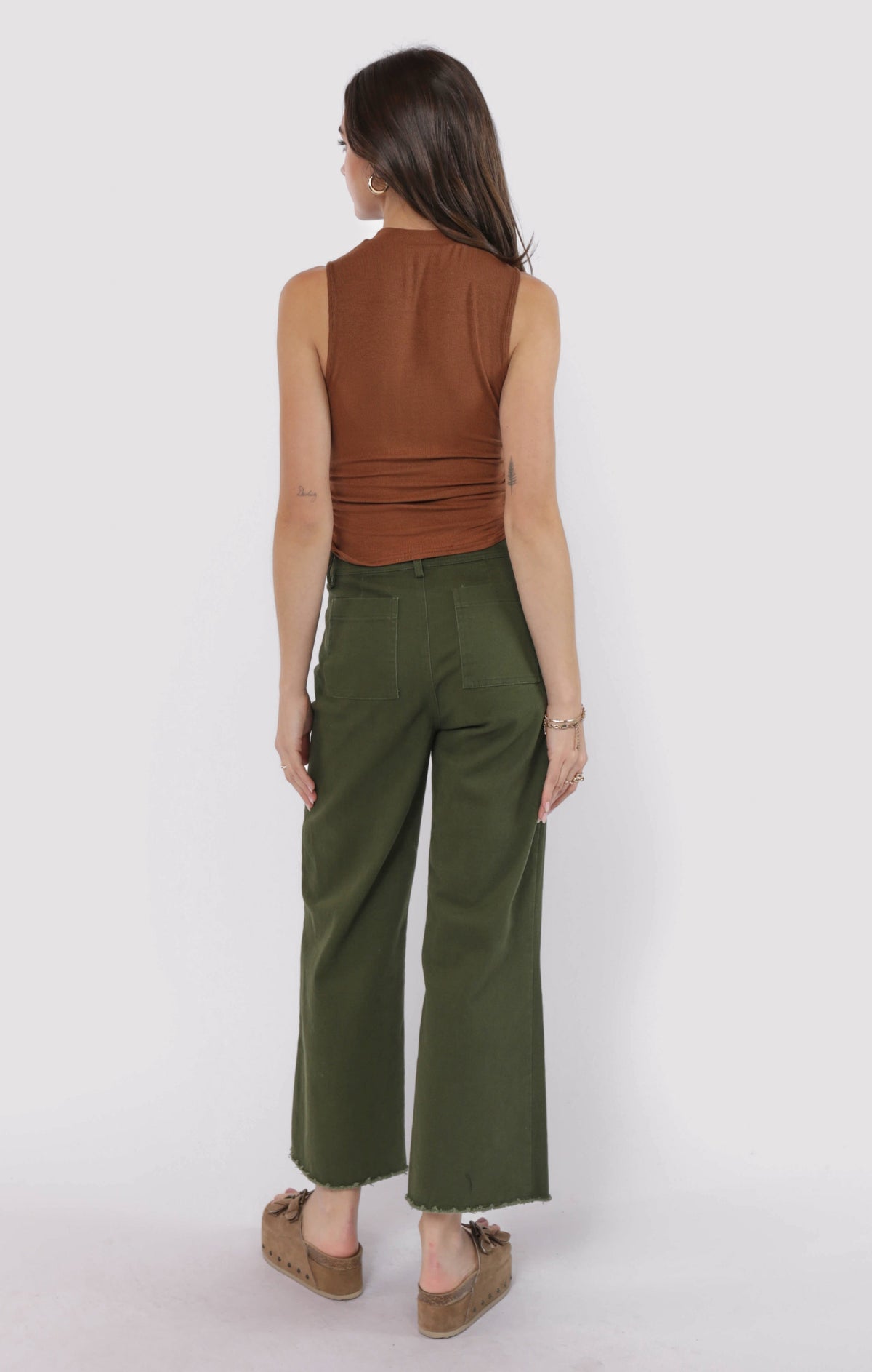 SADIE AND SAGE Women's Top Sadie And Sage Ronan Mock Neck Ruched Knit Tank