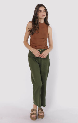 SADIE AND SAGE Women's Top Sadie And Sage Ronan Mock Neck Ruched Knit Tank