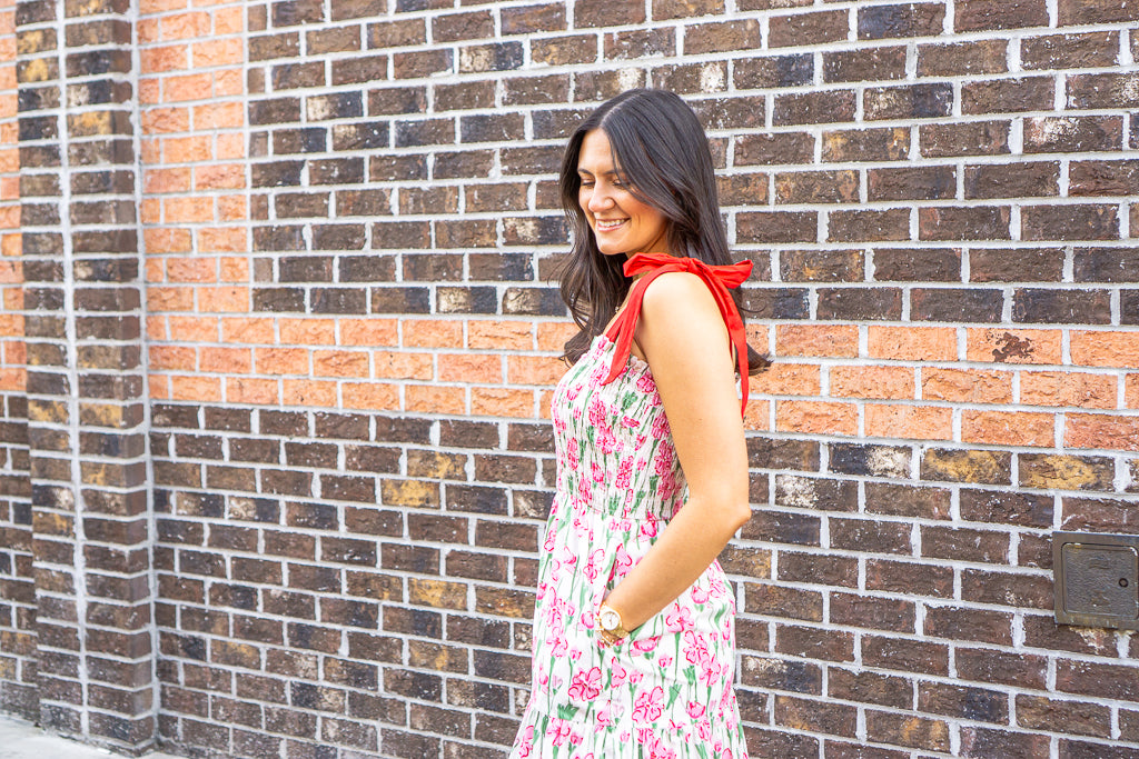 SHE AND SKY Women's Dresses Smocked Tube Maxi Printed Woven Tiered Dress