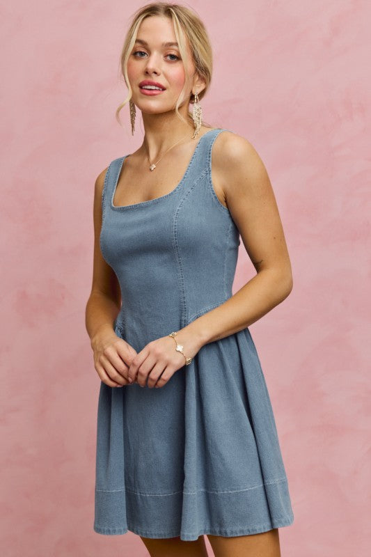 SO ME Women's Dresses Denim Fit And Flare Mini Dress