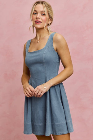 SO ME Women's Dresses Denim Fit And Flare Mini Dress