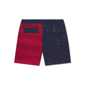 SOUTHERN MARSH COLLECTION Boys Clothes Southern Marsh Youth Harbor Swim Trunk - Freedom Fish || David's Clothing