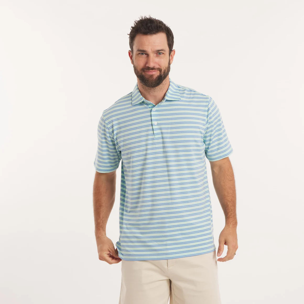 SOUTHERN MARSH COLLECTION Men's Polo Southern Marsh Bermuda Performance Polo - Grayton Stripe