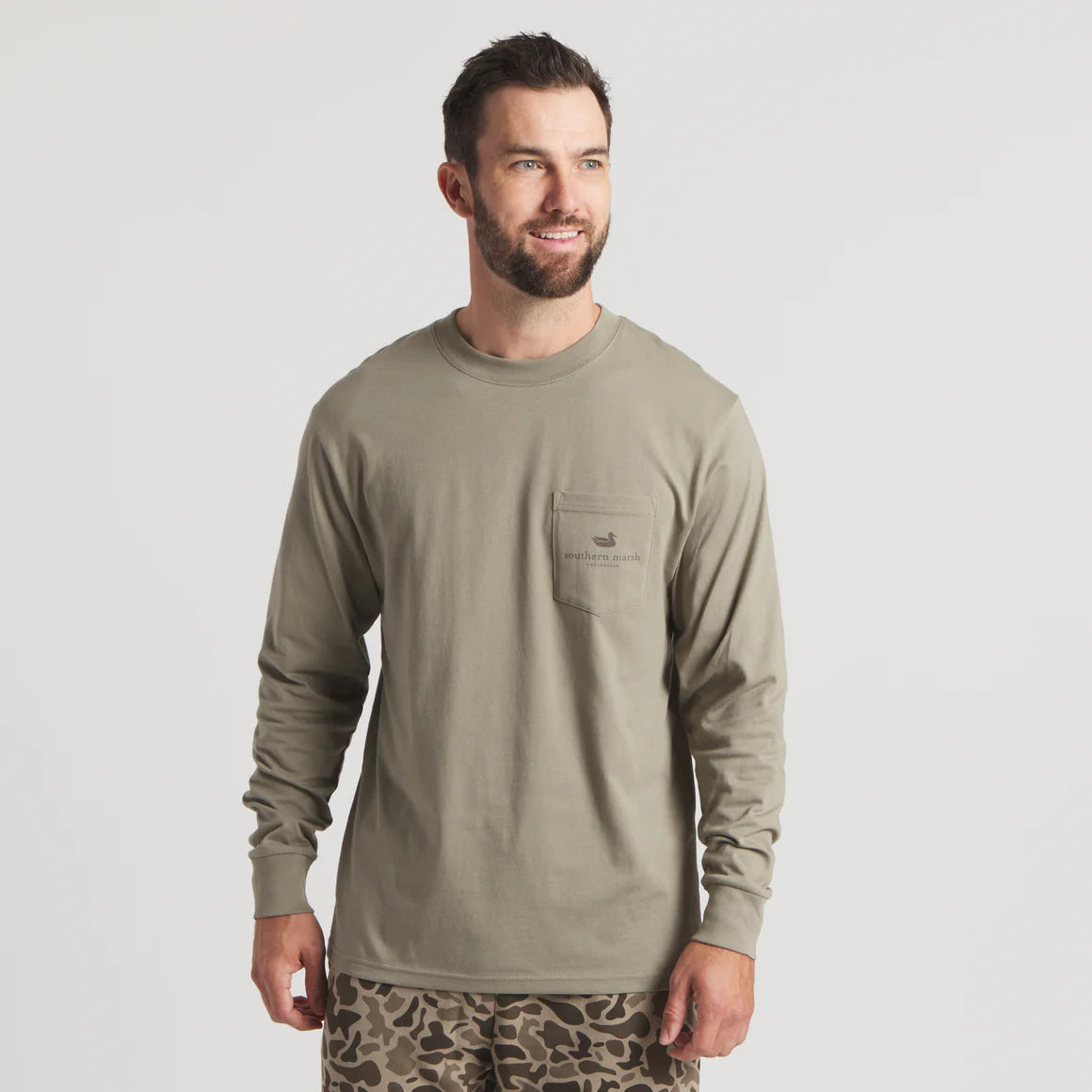SOUTHERN MARSH COLLECTION Men's Tees Southern Marsh Inflight Camo Tee - Long Sleeve