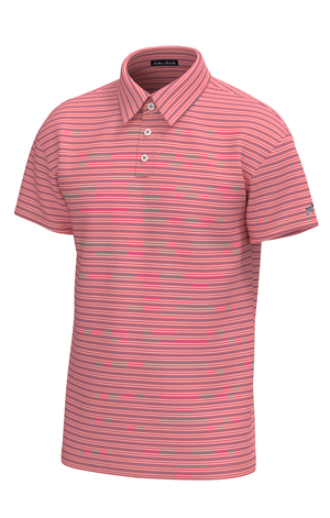Southern Point Co. Men's Tees CORAL WHITE / M Southern Point Bayside Stripe Performance Polo P324