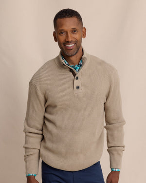 SOUTHERN TIDE Men's Outerwear Southern Tide Bass Creek Heather Quarter Button Sweater
