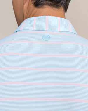 SOUTHERN TIDE Men's Polo Core Sound Stripe Coastal Breeze Performance Polo
