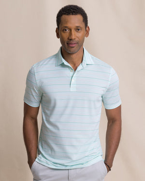 SOUTHERN TIDE Men's Polo HEATHER GULF SHORE / S Southern Tide Driver Wild Winds Stripe Polo 122363047