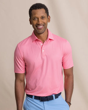 SOUTHERN TIDE Men's Polo SEA PINK / S Southern Tide Driver Seaside Geo Printed Polo 122433036
