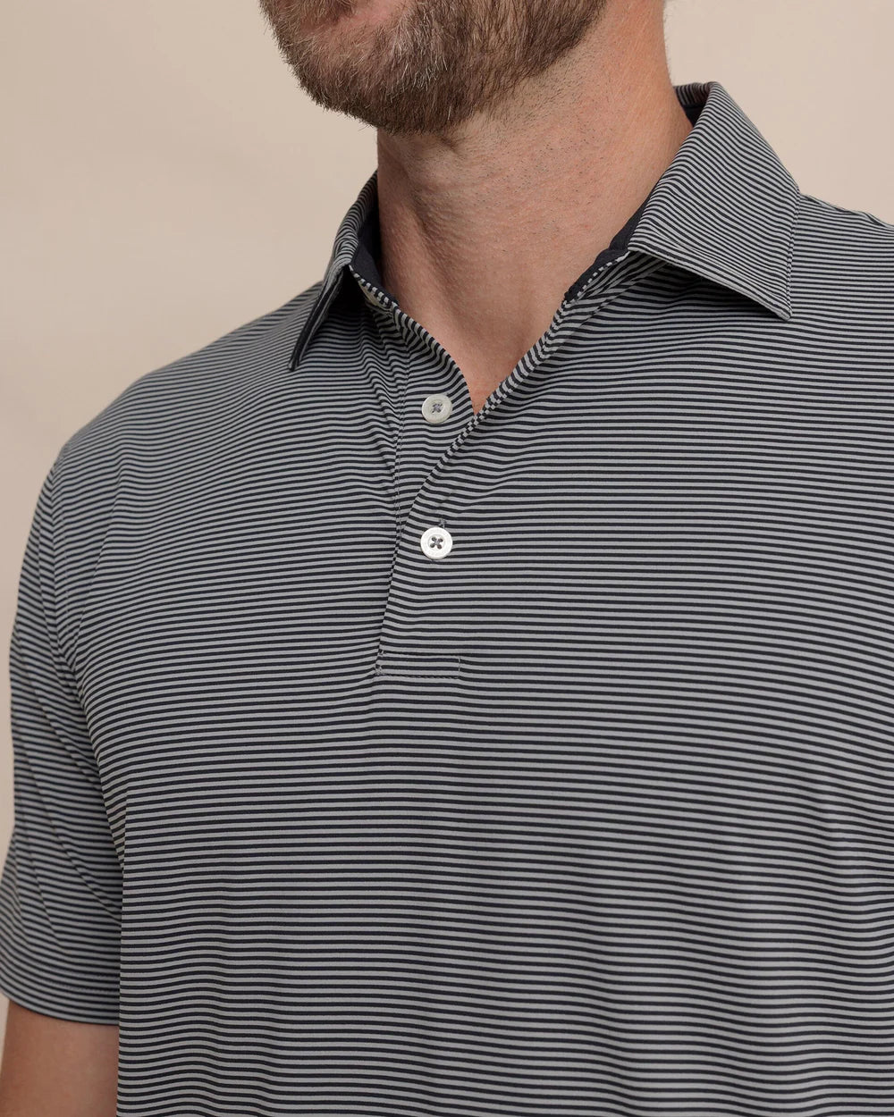 SOUTHERN TIDE Men's Polo STEEL / S Southern Tide brrr°-eeze Meadowbrook Stripe Polo 106171963