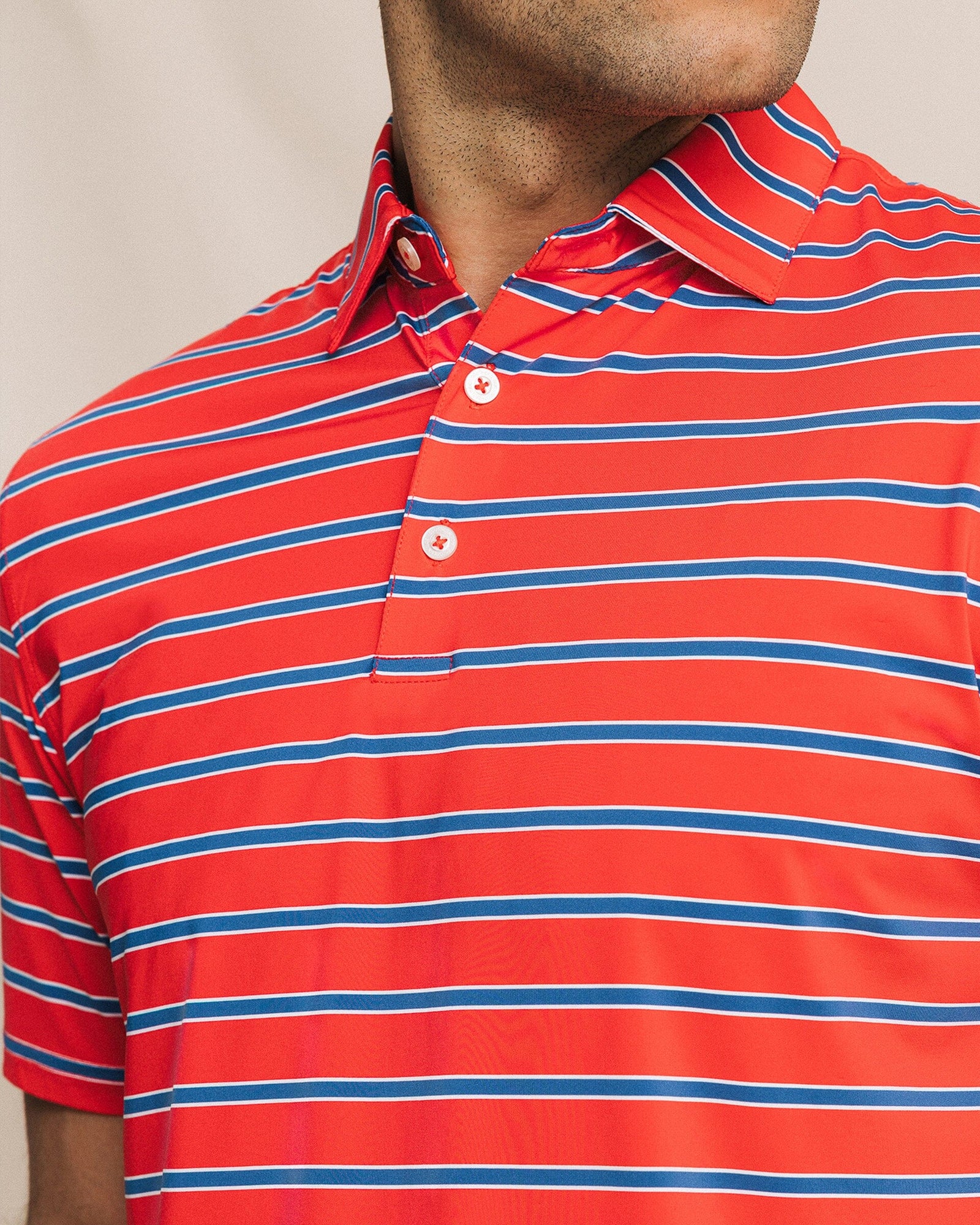 SOUTHERN TIDE Men's Polo Southern Tide Moonlight Bay Stripe Coastal Breeze® Performance Polo