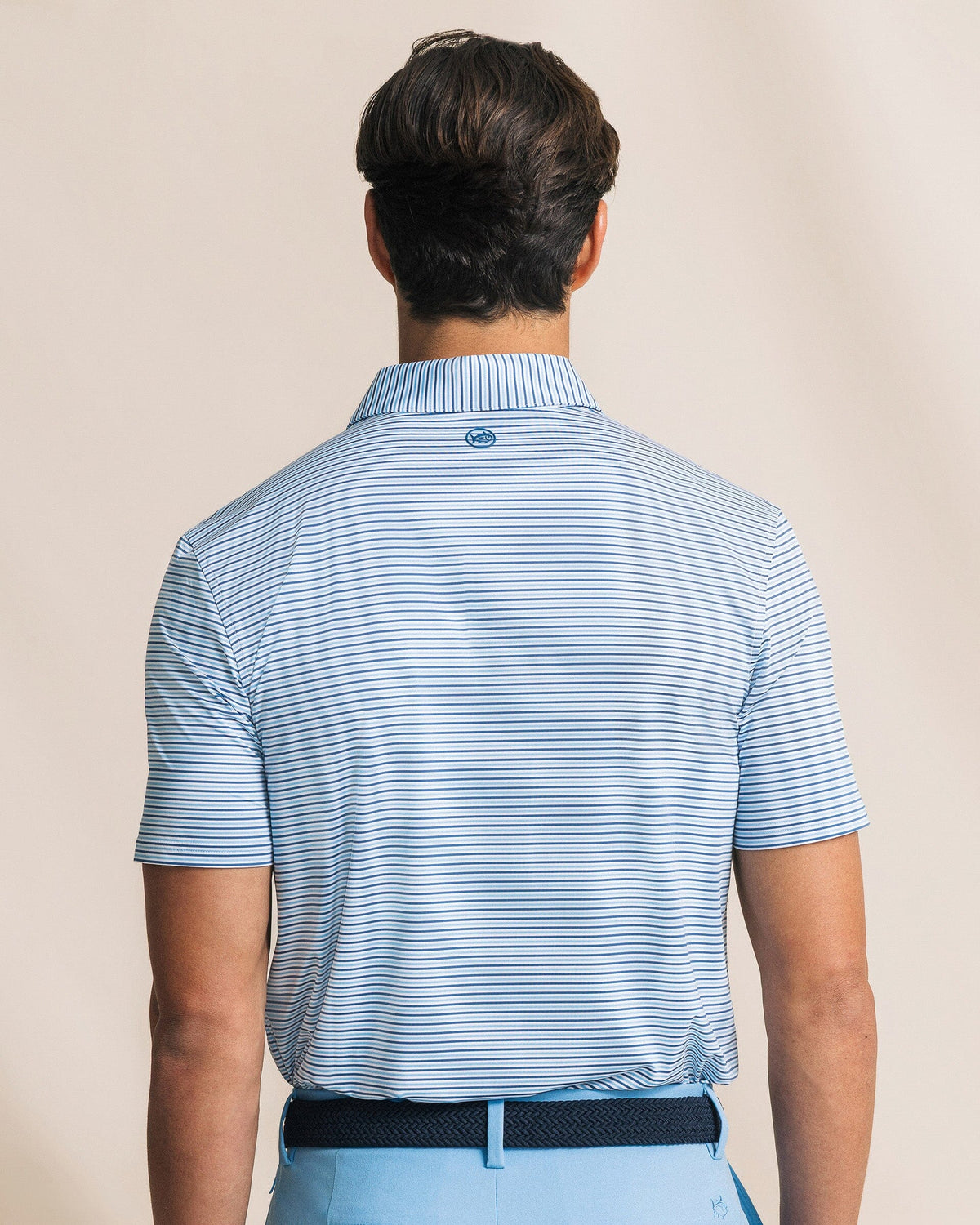 SOUTHERN TIDE Men's Polo Southern Tide Pelican Landing Stripe Coastal Breeze® Performance Polo