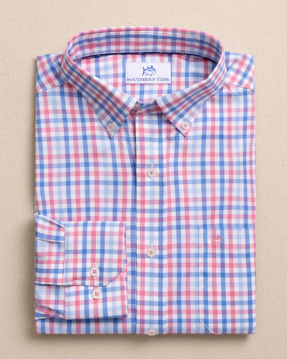 SOUTHERN TIDE Men's Sport Shirt ISLAND PINK / S Southern Tide Palm Valley Coastal Breeze Sport Shirt 122292618
