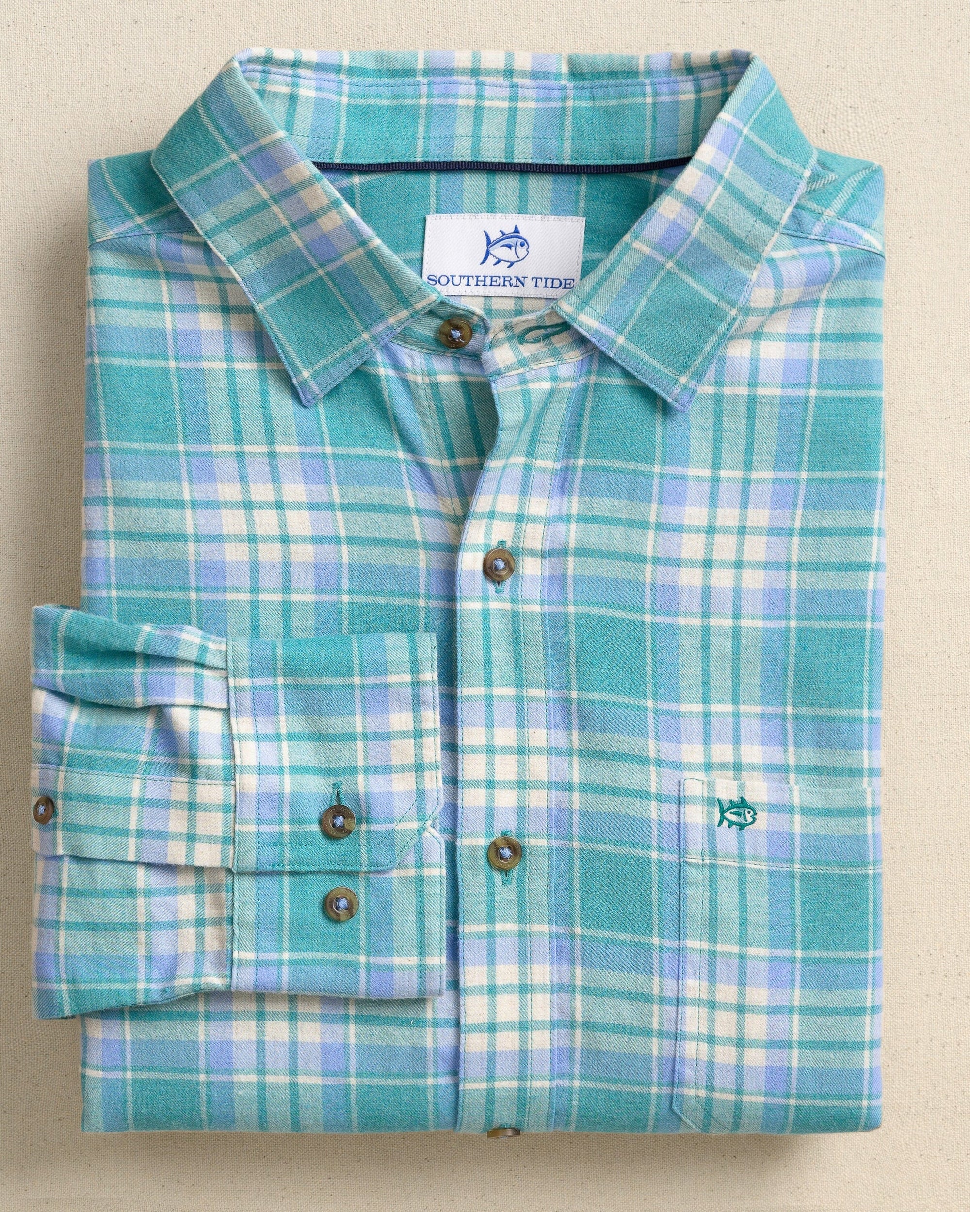 SOUTHERN TIDE Men's Sport Shirt Southern Tide Ashborough Plaid Brushed Twill Sport Shirt