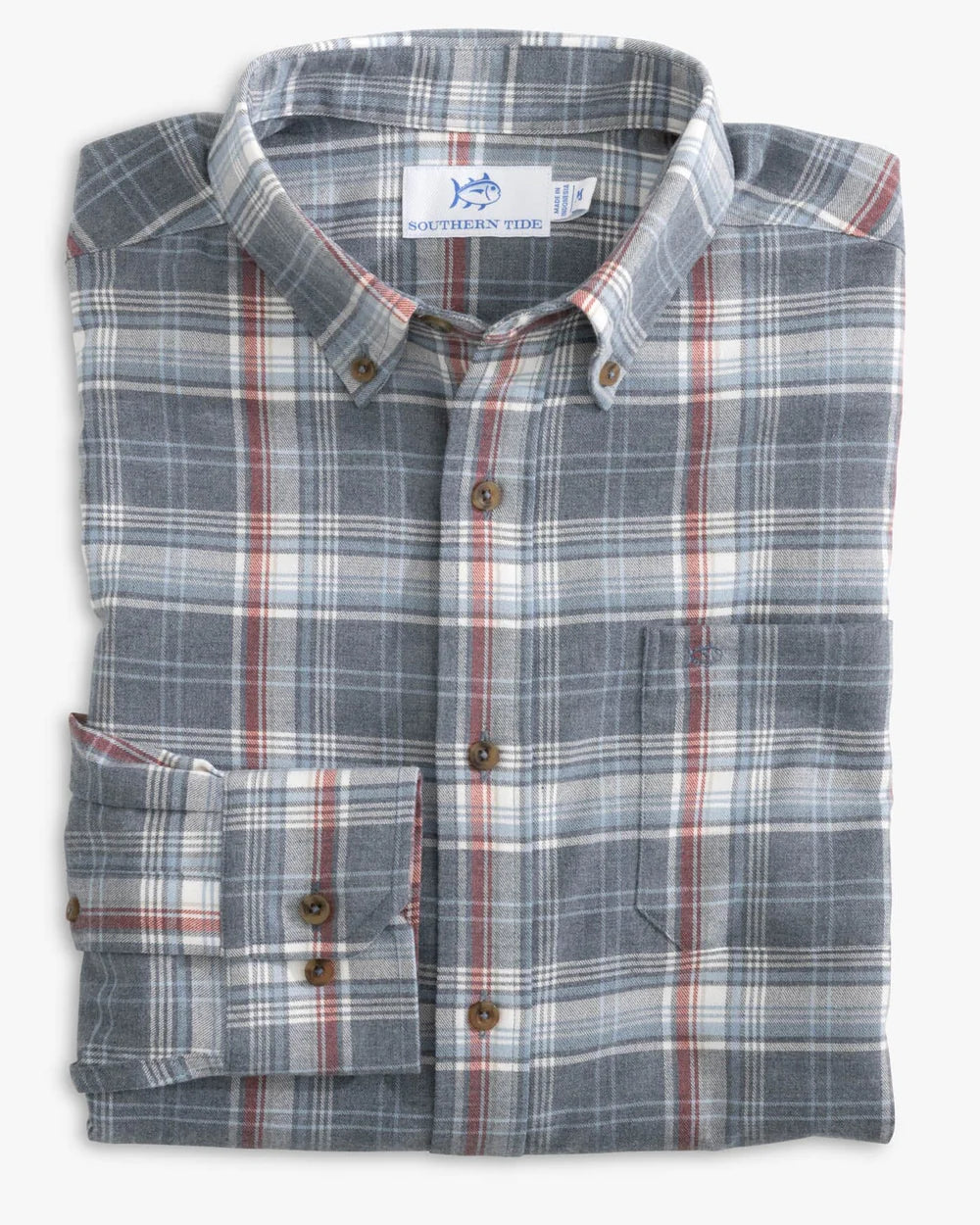 SOUTHERN TIDE Men's Sport Shirt Southern Tide Heather Longleaf Plaid Intercoastal Flannel Sport Shirts || David's Clothing