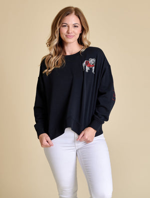STEWART SIMMONS Women's Top Stewart Simmons Georgia The Sequin Boxy Sweatshirt