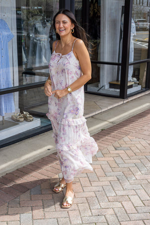 STORIA Women's Dresses Floral Tiered Ruffle Maxi Dress