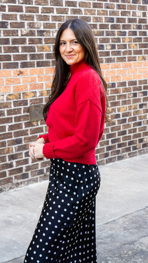 STORIA Women's Skirts Polka Satin Skirt