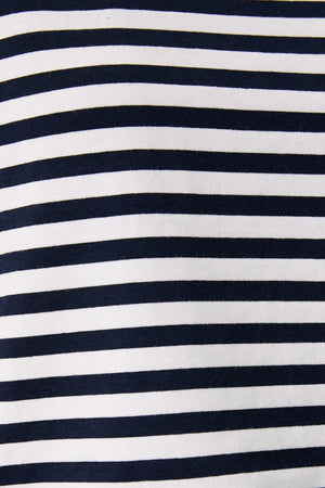 SUNDAY EDITION Women's Top Striped Boxy Oversized Tee Cutout Open Tie Back