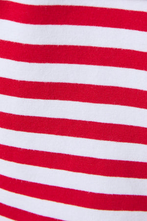 SUNDAY EDITION Women's Top Striped Boxy Oversized Tee Cutout Open Tie Back
