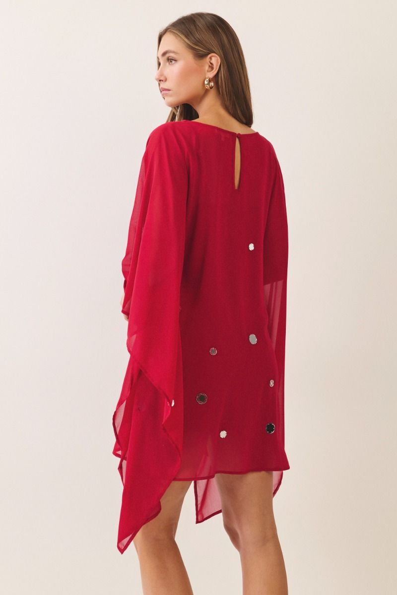 TCEC Women's Dresses 10-SHEER OVERLAY DR