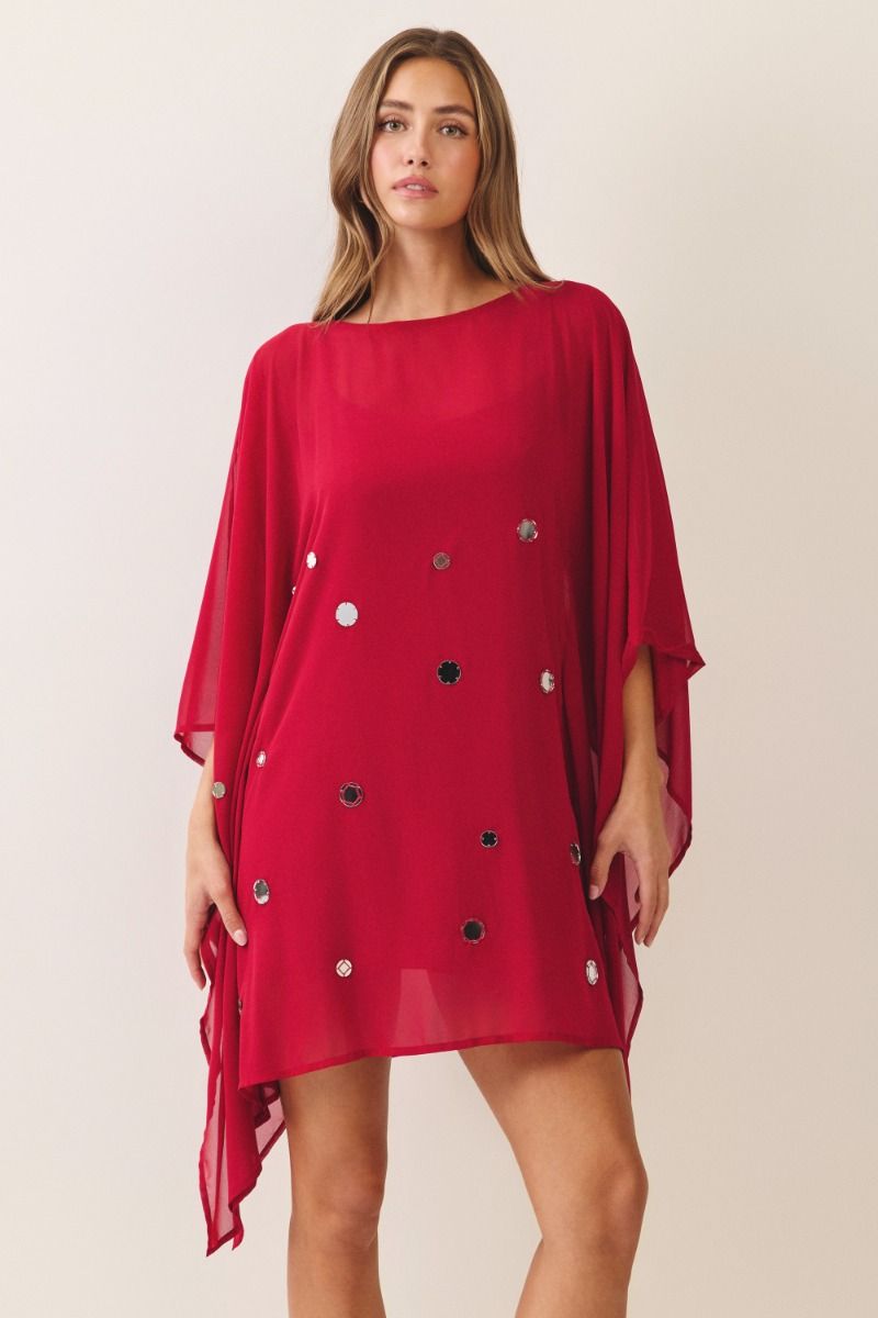 TCEC Women's Dresses 10-SHEER OVERLAY DR
