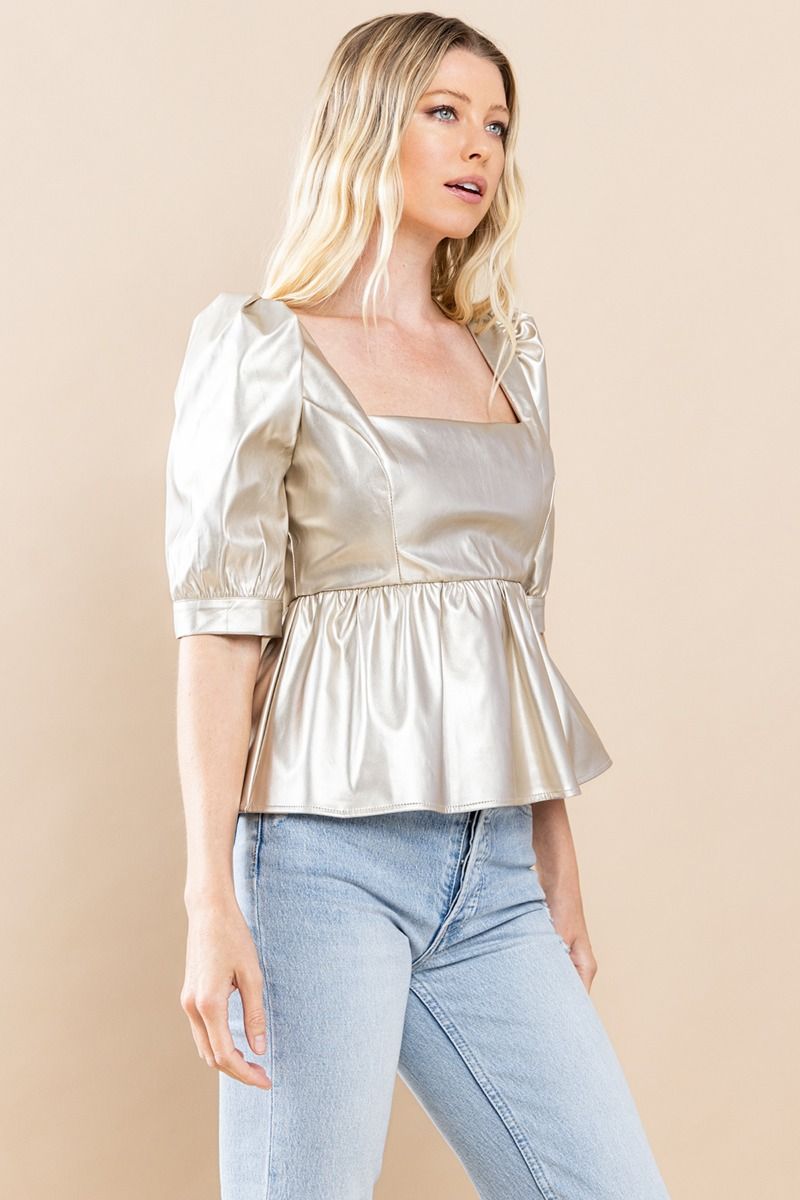 TCEC Women's Top Puff Sleeve Top || David's Clothing