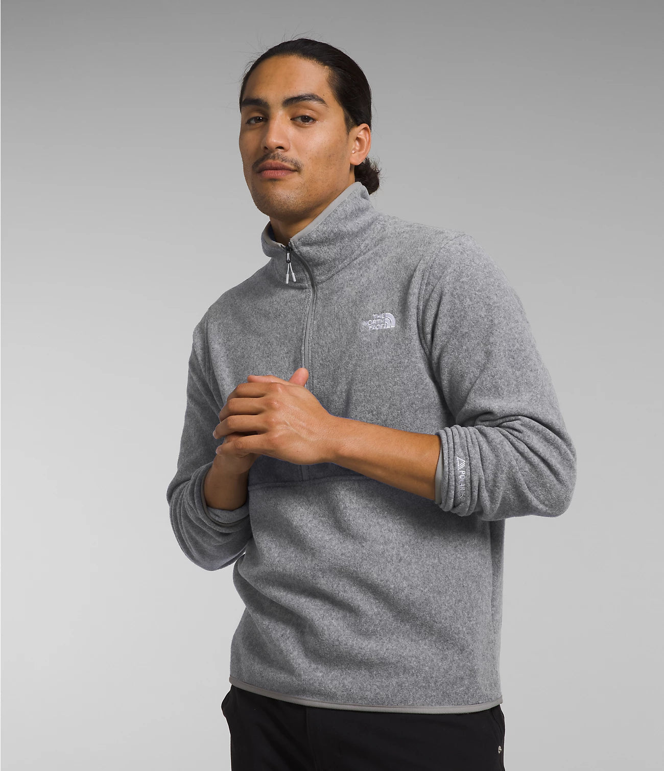 THE NORTH FACE Men's Pullover MED GREY HEA / M North face Men’s Alpine Polartec 100 ½-Zip || David's Clothing NF0A7ZX7DYY