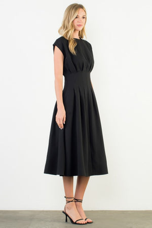 THML Women's Dresses Pleated Detail Maxi Dress