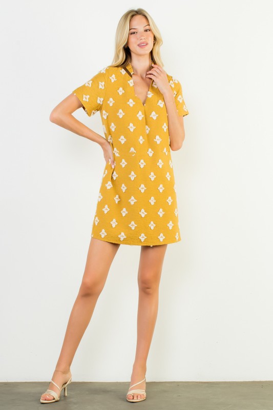 THML Women's Dresses Short Sleeve Detailed Dress