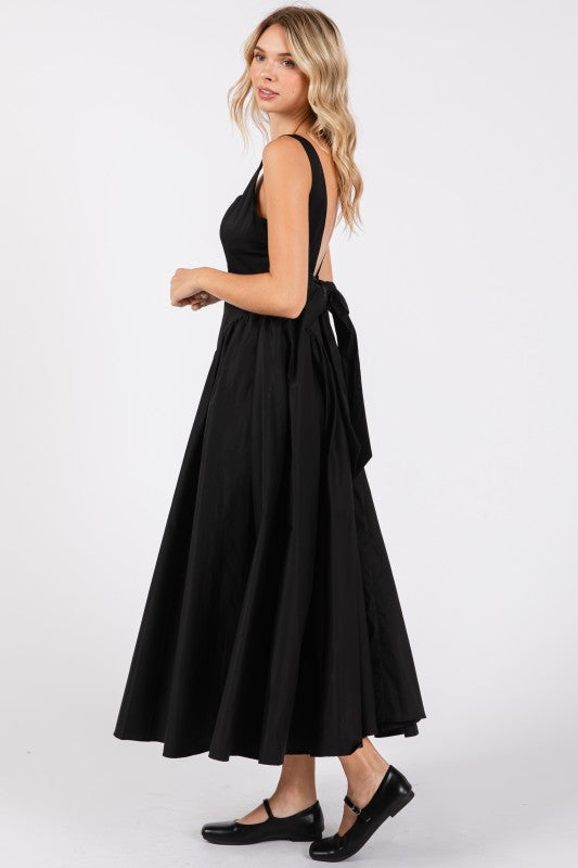 VINTAGE STORE Women's Dresses Poplin Back Ribbon Midi Dress