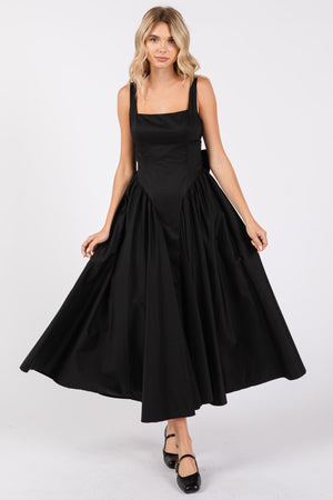 VINTAGE STORE Women's Dresses Poplin Back Ribbon Midi Dress