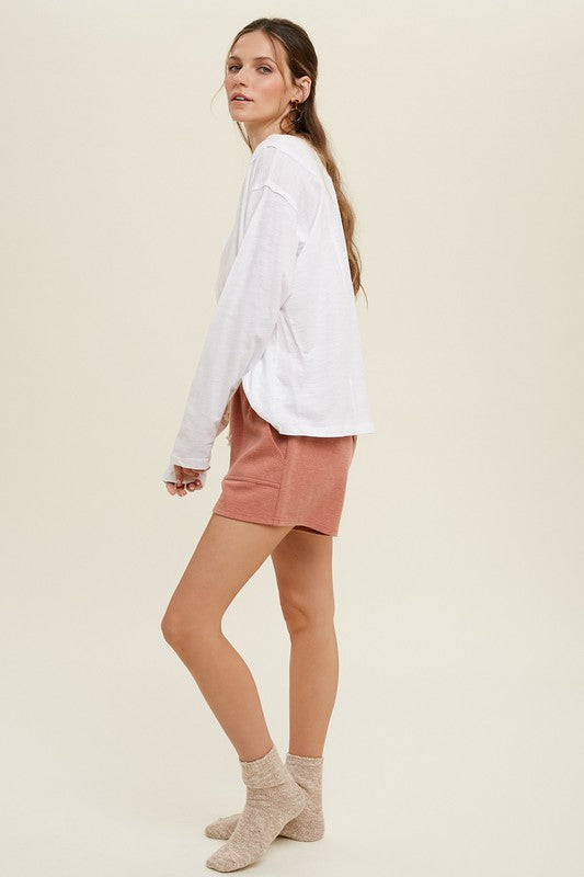WISHLIST Women's Top Button-Up Cotton Slub Top || David's Clothing
