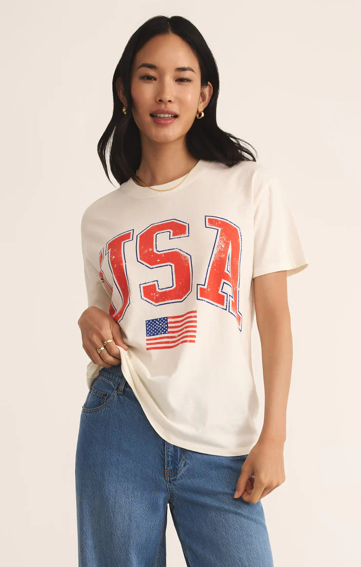 Z SUPPLY Women's Tee Z Supply Flag Boyfriend Tee || David's Clothing