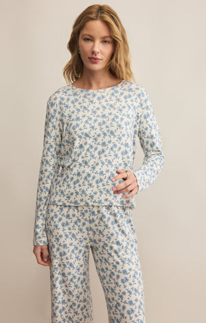 Z SUPPLY Women's Top Z Supply Home Town Ditsy LS Top || David's Clothing