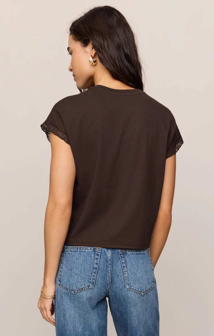 Z SUPPLY Women's Top Z Supply Marika Lace Trim Muscle Tee