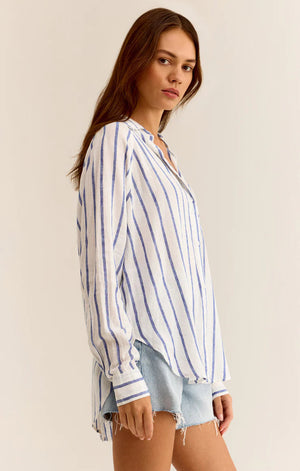 Z SUPPLY Women's Top Z Supply Perfect Linen Stripe Top || David's Clothing
