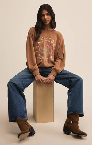 Z SUPPLY Women's Top Z Supply Stay Wild Sunday Sweatshirt || David's Clothing