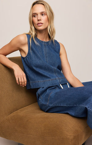 Z SUPPLY Women's Top Z Supply Sun Seeker Denim Cropped Tank
