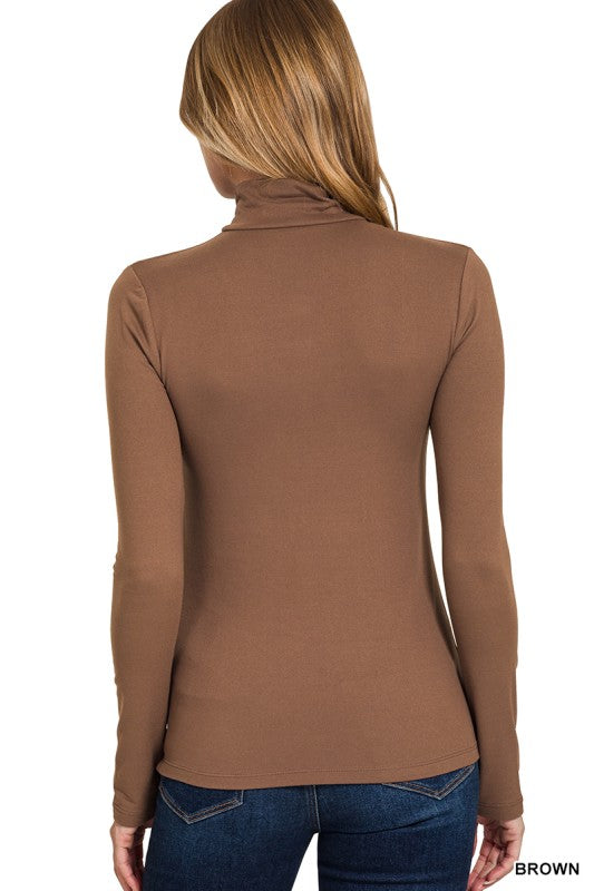 ZENANA Women's Top Premium Microfiber Mock Neck Top