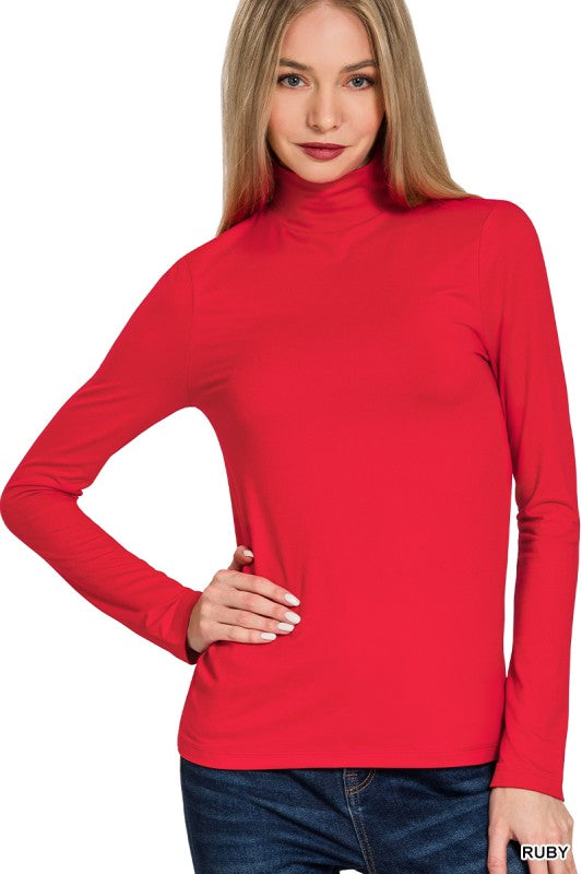 ZENANA Women's Top RUBY / S Premium Microfiber Mock Neck Top MT-9094M8