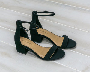 FORTUNE DYNAMIC Women's Shoes 5 / BLACK Mini Block Heel || David's Clothing WEEKEND