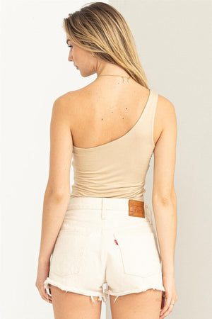 HYFVE INC. Women's Top Romantic Spot One-shoulder Bodysuit || David's Clothing