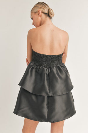 Klesis Women's Dresses Strapless Two-Tier Ruffle Mini Dress || David's Clothing